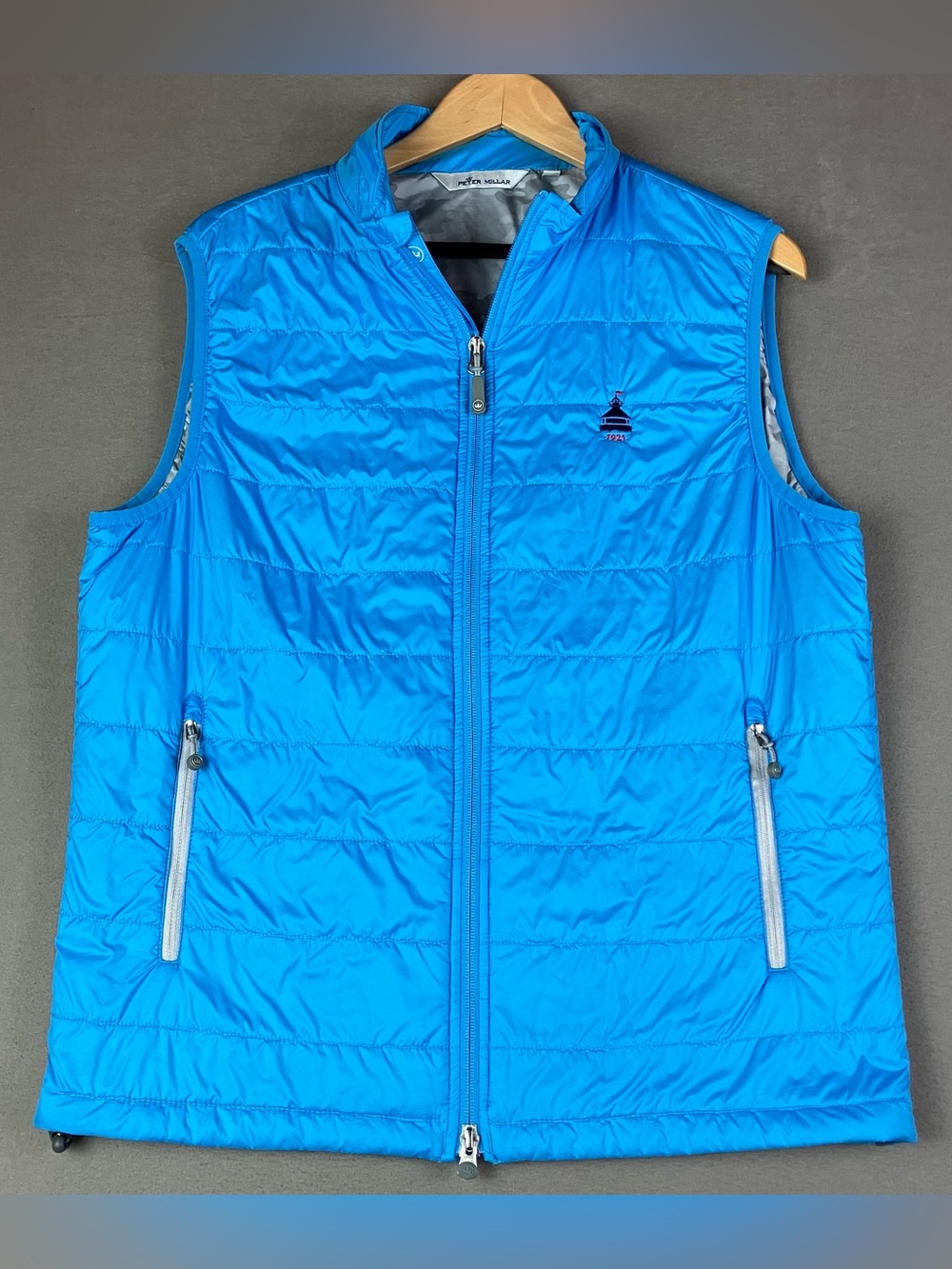 Peter Millar Men’s Size M Lightweight Crown Puffer Vest Blue Boothbay Harbor CC.